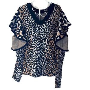 Rachel Roy Women's Leopard Print Sweater Size M